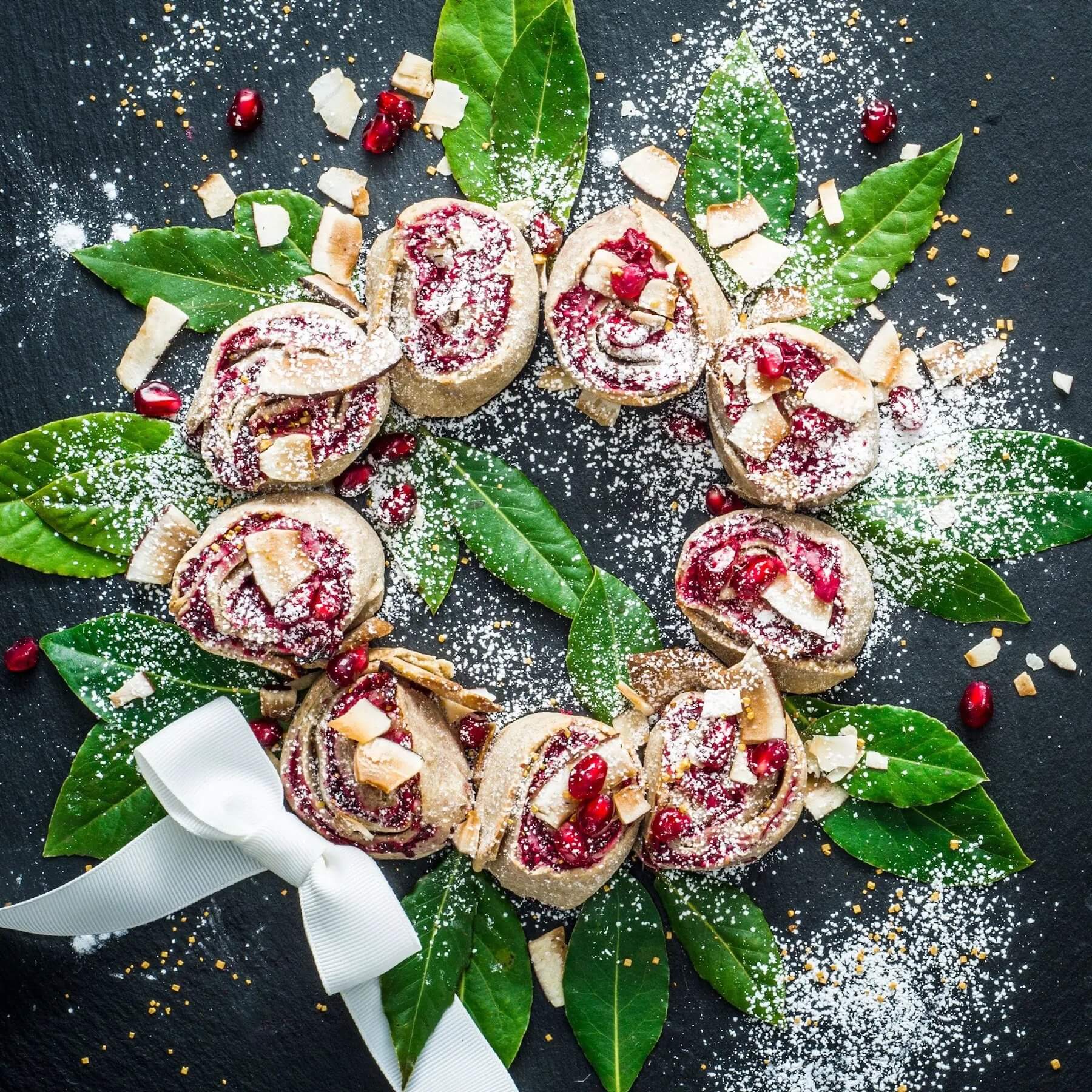 Whole Wheat Quinoa Pastry Roll-Ups with Cranberry Chia Seed Jam